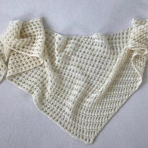 NEW Handmade Larkspur Lace Luxury Scarf, Asymmetric Kite Shawl, Merino Wool